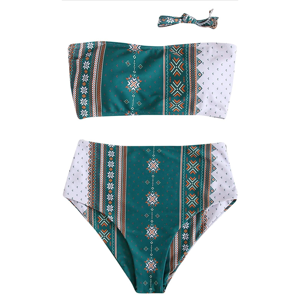 New Women's Boho Green Bathing Swim Suit S M L XL Choose Size NWT